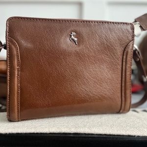 Ashwood Genuine Leather Brown Crossbody Bag